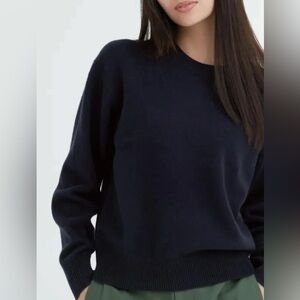 Uniqlo navy blue premium lambswool sweater